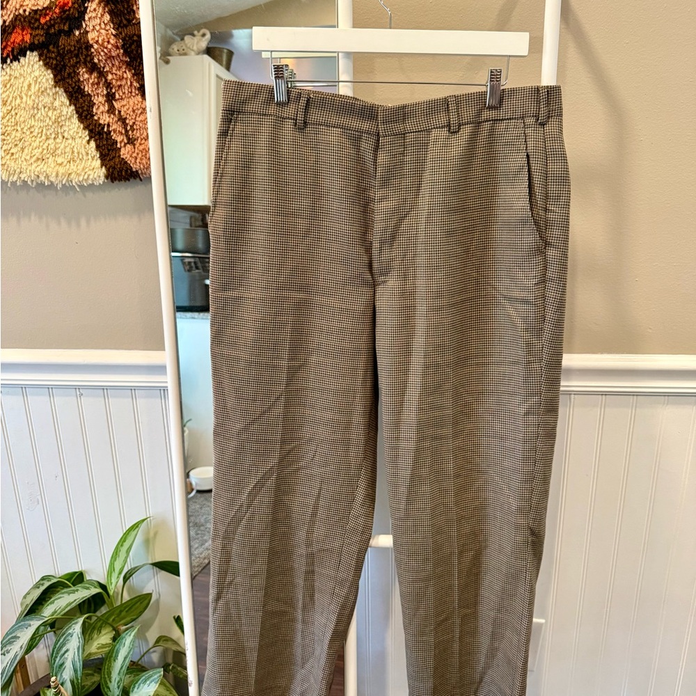 Vintage Brown Check Dress Pants